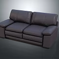 People Enjoying Comfortable Dark Gray Leather Two Seater Modern Sofa In Room