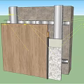 Detailed Section View of Building Component with Structural Layers and Insulation 3d model
