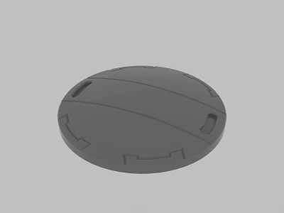 Gray Circular Device Surface With Lines And Holes 3D Model Design 3d model