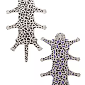 Leopard Shaped Rugs With Black White Purple Spotted Pattern Design 3d model