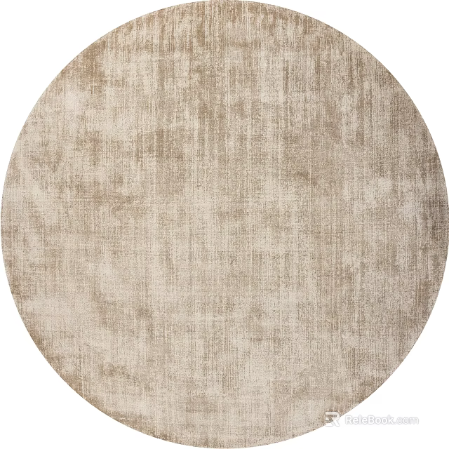 Soft Neutral Toned Round Carpet With Textured Surface For Modern Home Decor 3d model