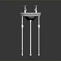 Stainless Steel Square Sink With Metal Stand For Food Preparation In Kitchen