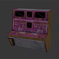Modern console steamship console rudder sci-fi operating cabin spaceship console 3d model