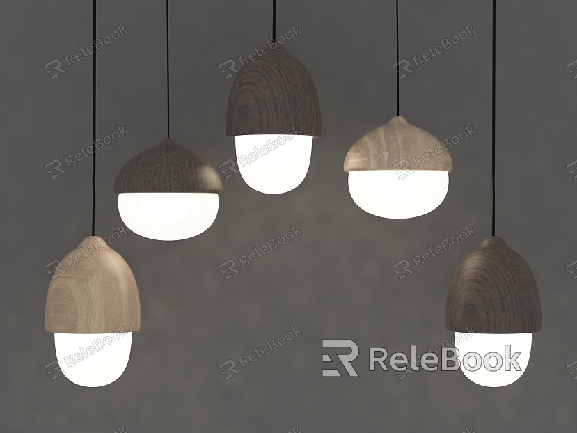 Nordic Chandelier Solid Wood Glass Chandelier model