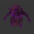 Ferocious Horned Boar Like Mythical Creature With Red Back Black Body And Chain