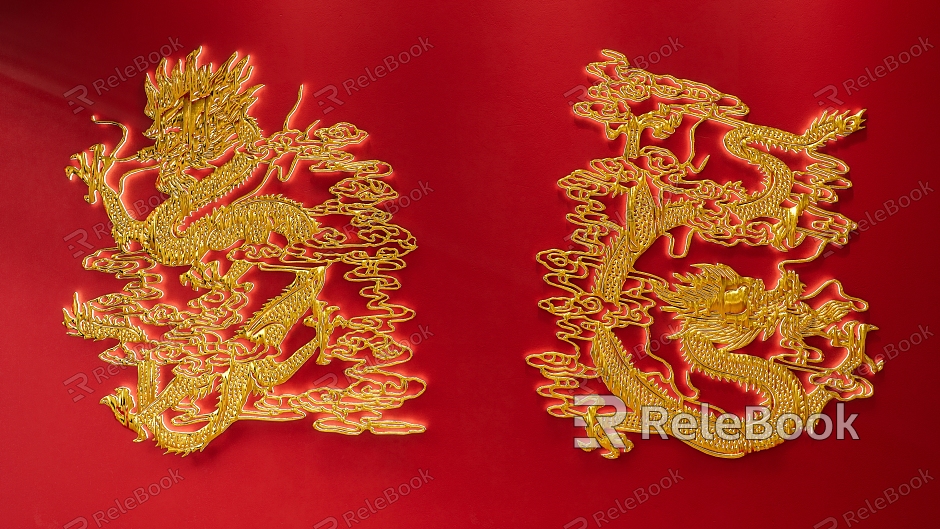 Chinese dragon wall pendant combination model