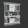 Classic Green Wine Cabinet With Wooden Frame And Wine Storage Racks