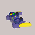 Electric Toy Game Controller With Purple Body Yellow Grips And Colorful Buttons
