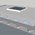 Modern Museum Building With Geometric Facade Triangular Glass Windows And Contemporary Structure 3d model