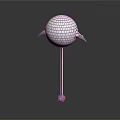 Shiny Mirrored Disco Ball With Metal Pole Wing Decorations And Colorful Base