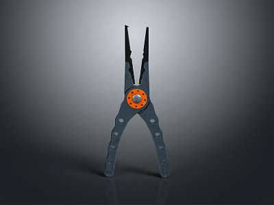 Household Pliers Tool With Orange Joint And Non Slip Grip Handles For Daily Use 3d model