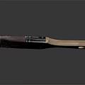 Paint Brush With Wooden Handle And Used Bristles Showing Reflection On Dark Surface