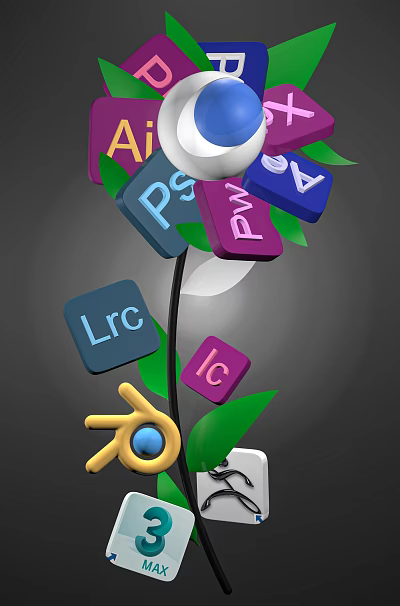 Flower Software 3d model Flower Software 3d model