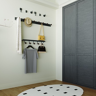 Modern Hook Hanging Wardrobe Hook Combination 3d model