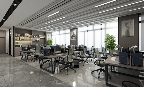 Modern public office area Comprehensive office building Public office area 3d model