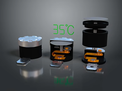 Thermal Control Devices With Digital 35 Degrees Celsius Display And Metal Bases 3d model