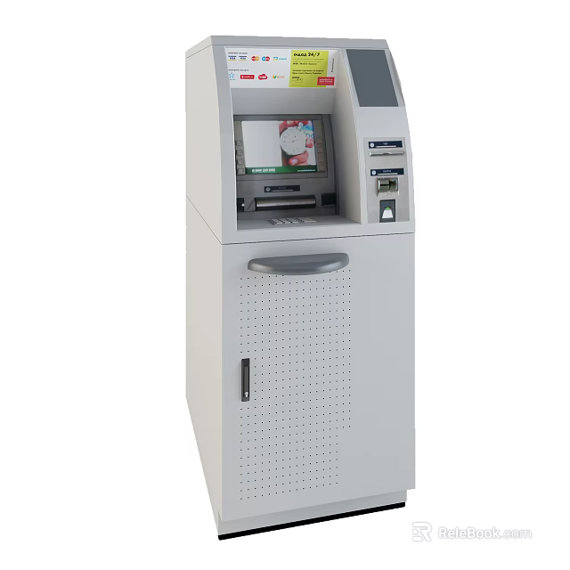 Public Facility ATM Machine With Touch Screen Interface And Self Service Features 3d model 