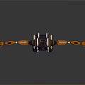 Industrial Robot Orange And Black Mechanical Structure With Extended Arms And Joints