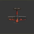 Cosmic Aviation Inspired Decorative Airplane Featuring Flame Design Red Black Propeller Model