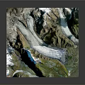 Realistic 3D Terrain Model With Snowy Mountains Glaciers And Blue Lake