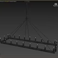 Industrial Style Black Metal Chandelier with Multiple Candle Style Bulbs and Modern Design
