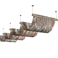Multiple Decorative Hanging Tents With Striped Fabric Design For Outdoor Camping