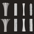 Modern Interior Decoration Columns Special-shaped Creative Columns Petal Columns Spiral Columns Corrugated Columns Creative Packing Columns Cylindrical Columns Packing Columns 3d model