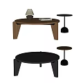 VITRA Middle Style Coffee Table Side Table Mother Coffee Table Lamp Round Coffee Table Wood 3d model