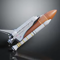 Space and Aerospace Shuttle Design Featuring Orange External Tank White Solid Rocket Boosters And Orbiter 3d model
