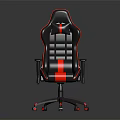 Ergonomic Black Red Leather Gaming Chair Furniture With High Backrest And Swivel Base