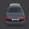 Dark Gray Sedan Car Front View With Headlights And Wheels 3d model