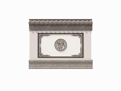 Traditional Feature Wall with Circular Ornament and Intricate Border Patterns in Classic Chinese Style 3d model