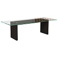 Modern Glass Top Coffee Table with Dark Legs and Sleek Contemporary Design
