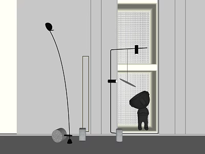Sleek Modern Floor Lamp With Minimalist Design In Indoor Room By Window 3d model