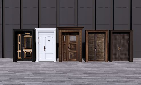 European-style child-mother door entrance door 3d model