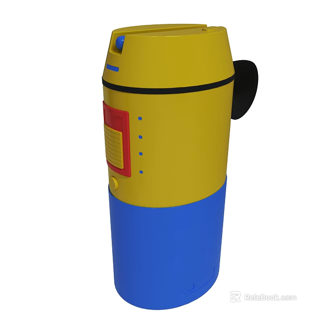 Yellow And Blue Industrial Device With Red Panel And Black Component 3d model 