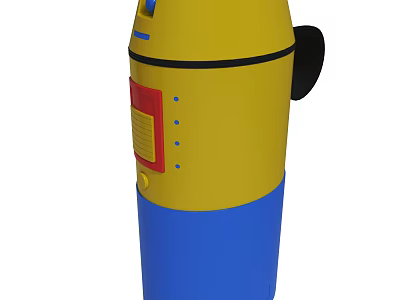 Yellow And Blue Industrial Device With Red Panel And Black Component 3d model
