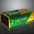 Yellow And Green New Leader Rechargeable Lead Battery With Warning Symbols