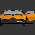 Orange And Black Sports Car Exterior Design With Open Doors And Rear Spoiler