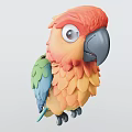 Colorful Parrot With Red Orange Green Blue Feathers Standing On Light Background