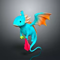 Colorful Dragon Themed Kids Furniture With Decorative Wings And Balls