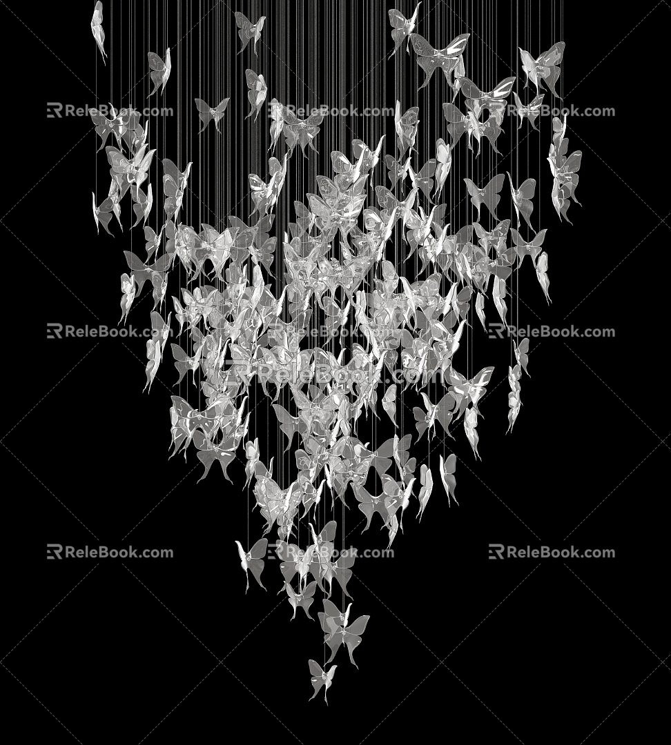 Modern crystal chandelier butterfly crystal lamp 3d model