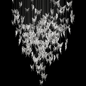 Modern crystal chandelier butterfly crystal lamp 3d model