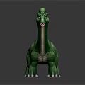 Green Dinosaur Toy Figure With Friendly Expression And Detailed Texture