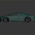 Turquoise Sports Car With Sleek Design And Black Wheels On Dark Background