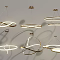 Modern Chandeliers With Curved Metal Frames And LED Ambient Lighting Designs