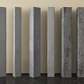 Gray Concrete Columns With Various Textures Arranged In A Row 3d model