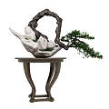 Modeling potted plant pine and cypress decoration rockery modeling banyan bonsai 3d model