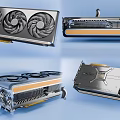 Detailed Graphics Card View With Cooling Fans And Metal Structure Components 3d model