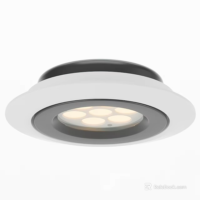Modern Recessed LED Downlight Spotlight With White Black Finish And Ceiling Mounted Design 3d model 